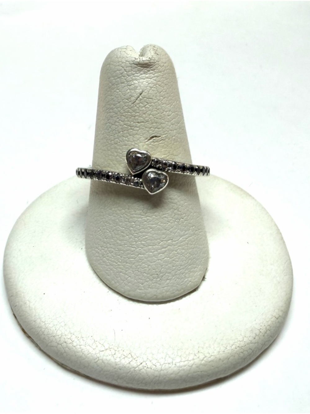 Pandora Sterling Silver Two Sparkling Hearts Ring